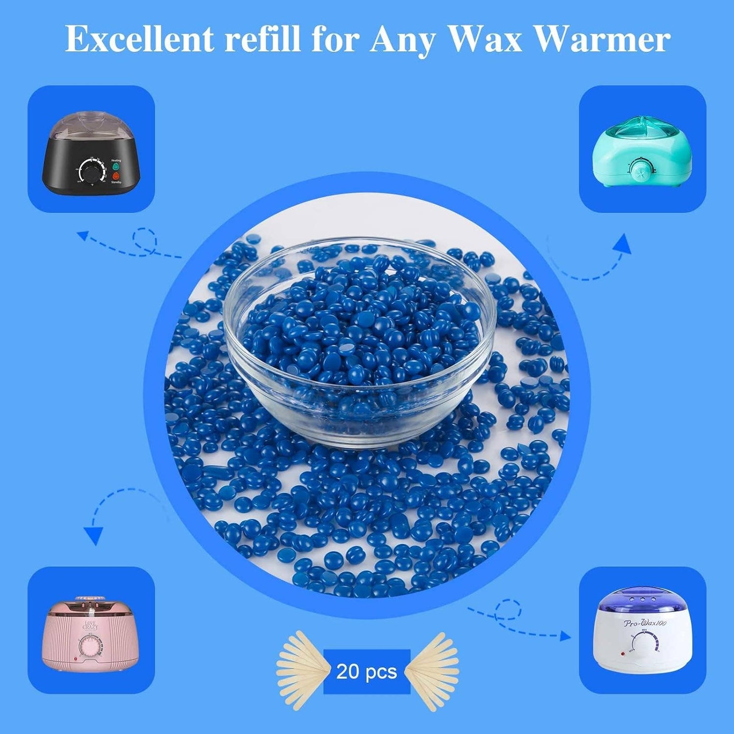 CERA DOMUS Professional Hard Wax Beads – Navy Blue, 1 kg
